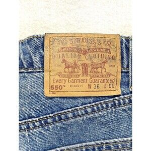 Levi's 550 Jean Shorts Vintage 90s Size 36 Men’s Blue Jorts Y2K